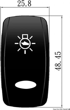 Osculati Simboli incisi a laser. Bascule OVAL per interruttori Marina TOP con simbologia illuminata Bascula Oval per int. Marina Top luci cabina