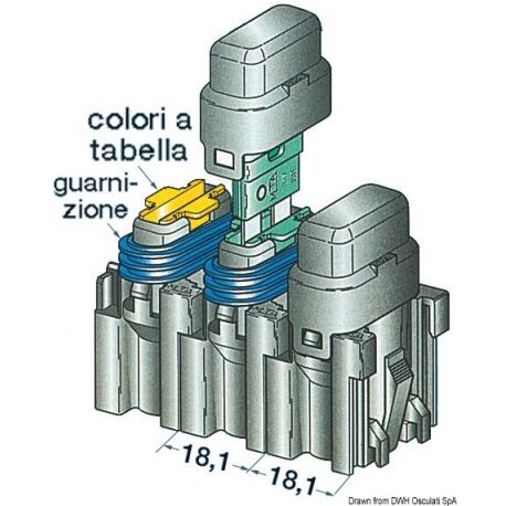 Osculati Portafusibili con coperchio componibili Portafusibili con coperchio 5 A