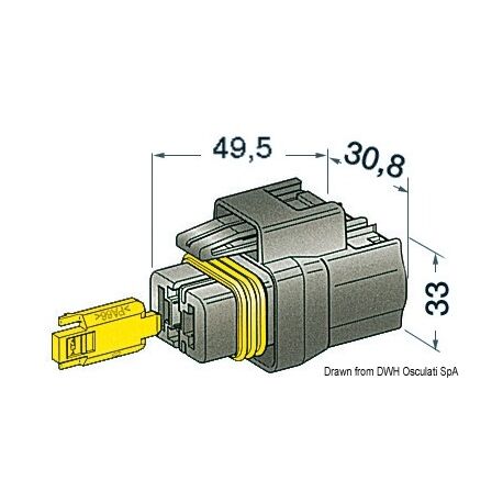 Osculati Connettori stagni per cavi fino a 10 mm Faston femmina per cavi 4/6 mm