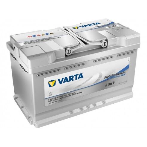 Varta Batteria Professional Dual Purpose AGM 12 V 80 Ah per avviamento e servizi