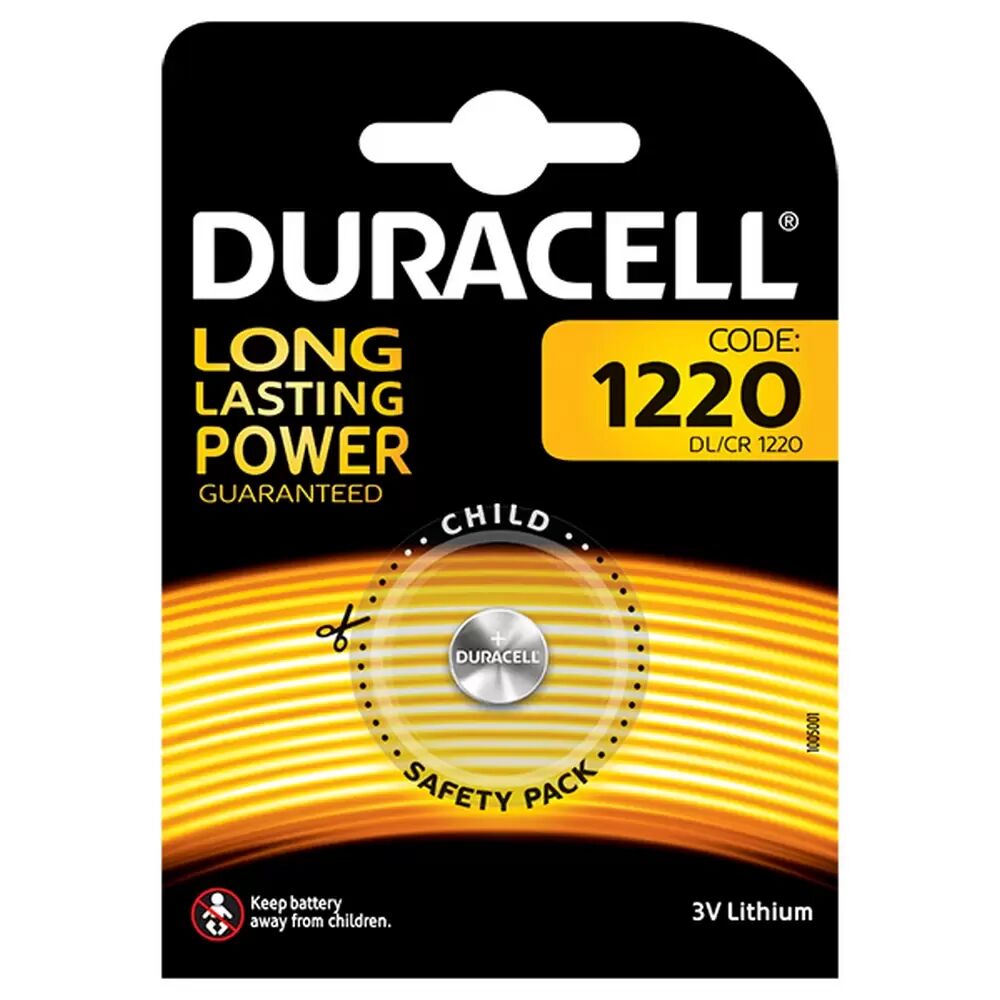 Batteria bottone Duracell 3V CR1220 Litio confezione da 1 pila