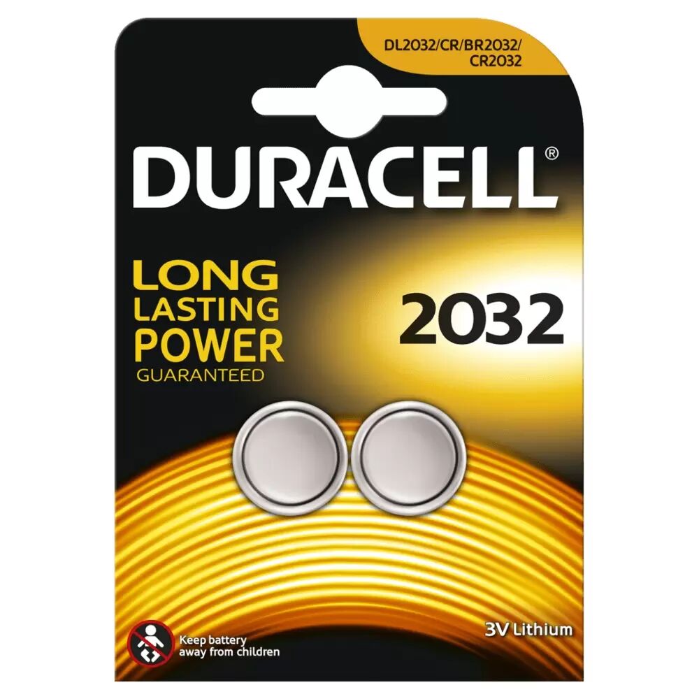 Batteria bottone Duracell 3V CR2032 Litio confezione da 2 pile