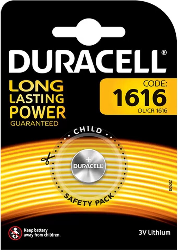 Batteria bottone Duracell 3V DL1616 Litio confezione da 1 pila