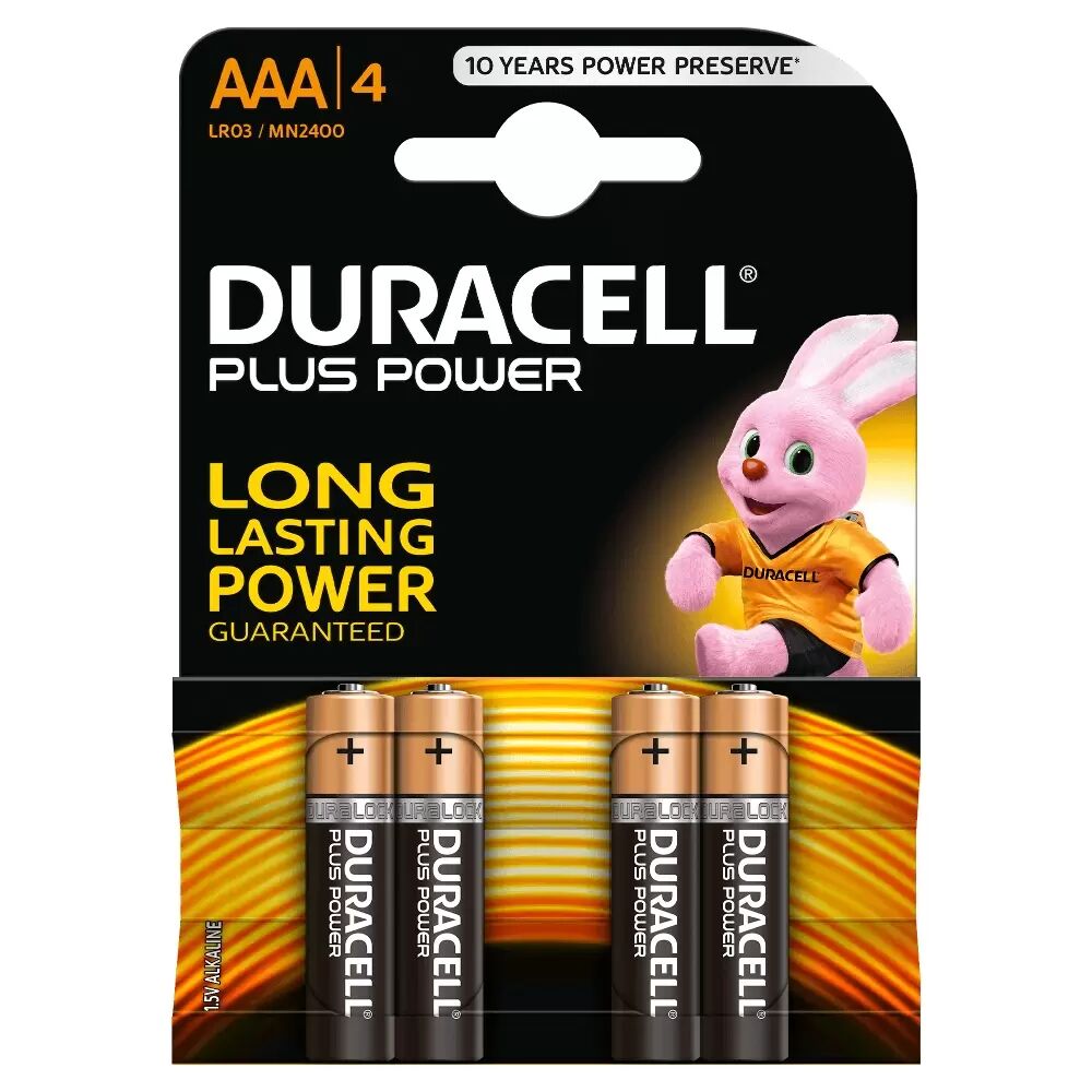 Batteria Duracell 1,5V AAA Ministilo Plus Power Alcalina confezione da 4 pile