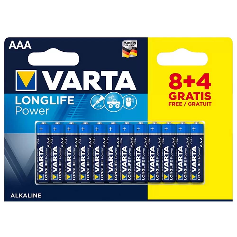 Batteria Varta 1,5V AAA Ministilo Longlife Power Alcalina confezione da 12 pile