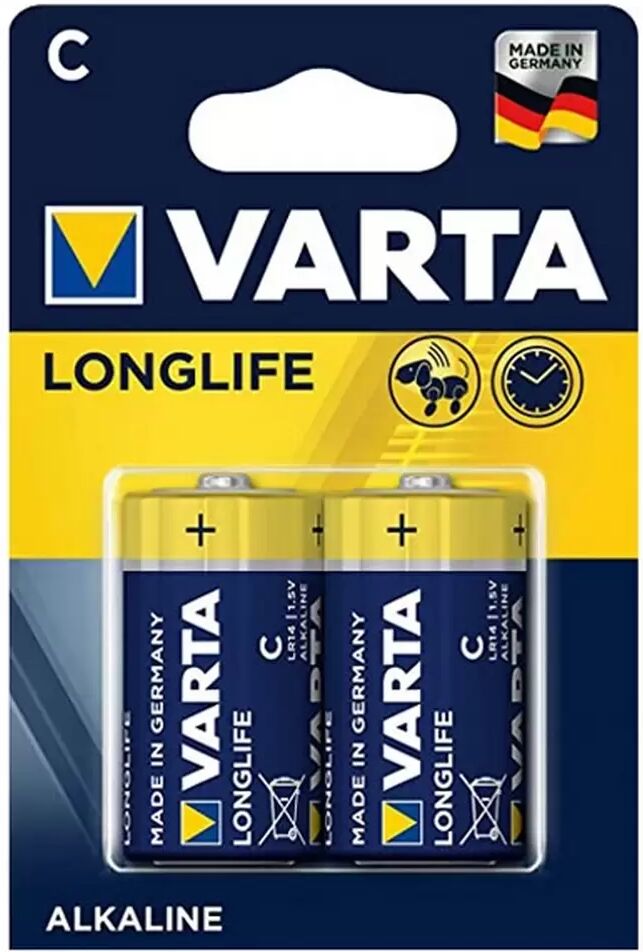 Batteria Varta 1,5V C Mezzatorcia Longlife Alcalina confezione da 2 pile