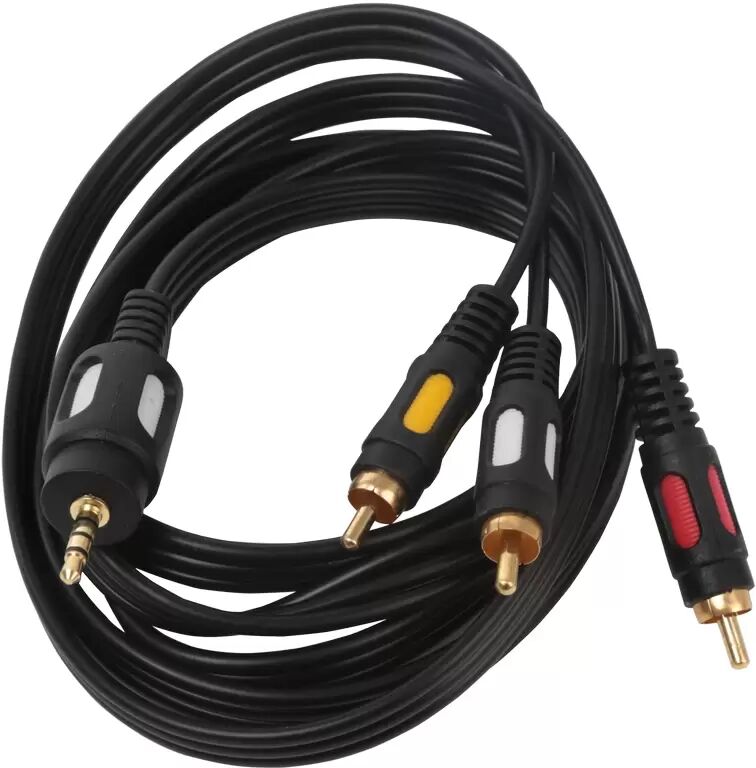 Cavo adattatore da Jack 3,5mm audio video a 3 RCA maschio 1,8m Aigostar