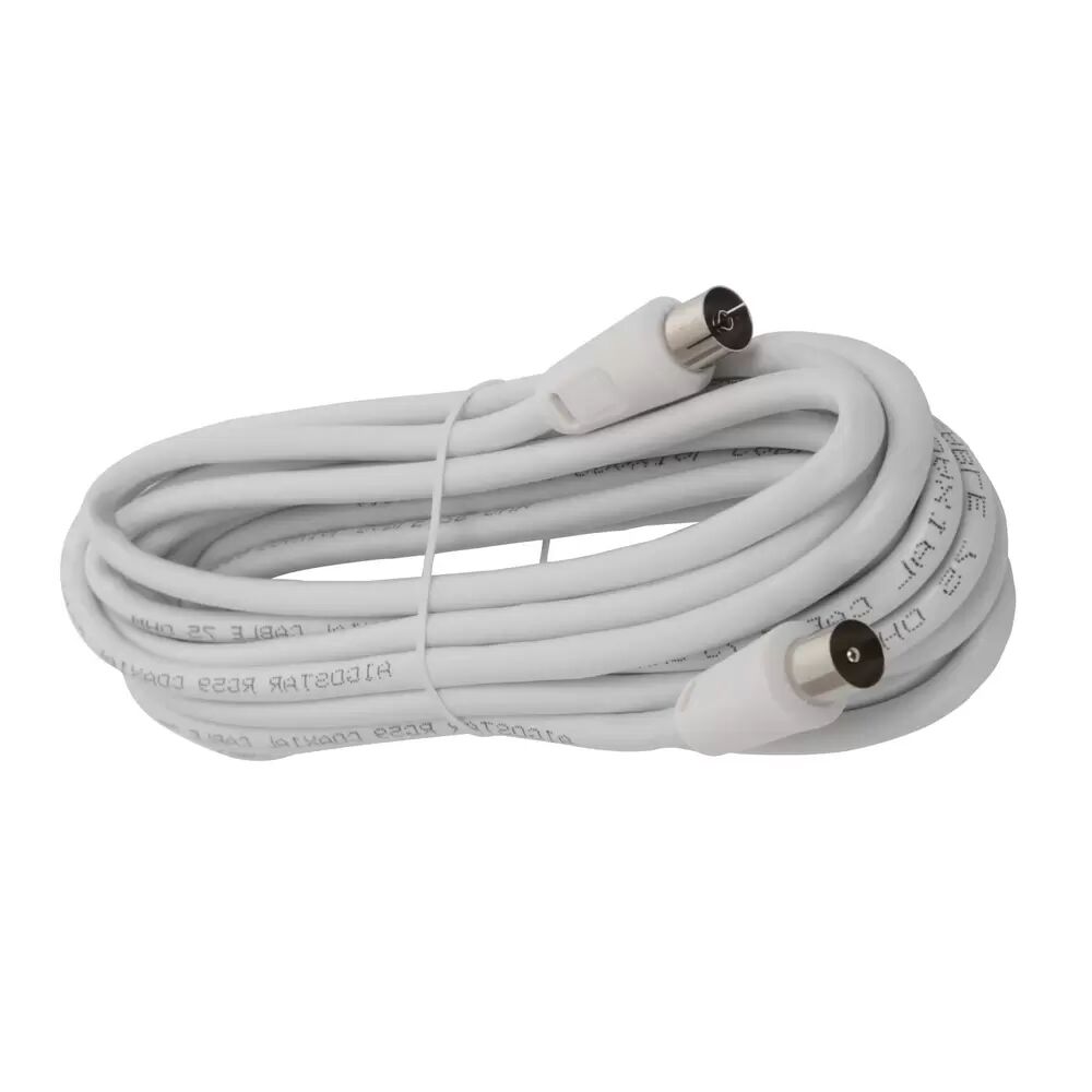 Cavo TV per antenna maschio/femmina 5m bianco Aigostar