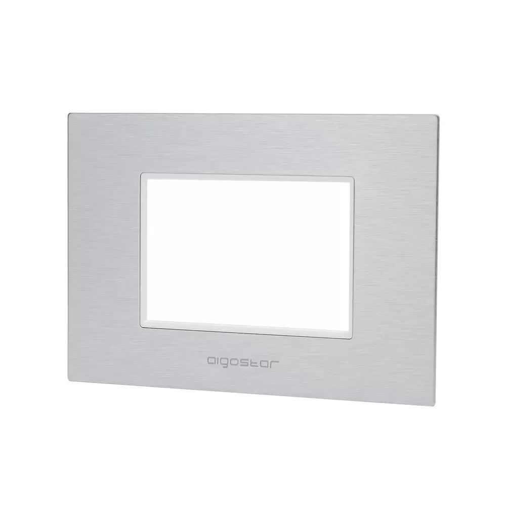 Aigostar Placca 3 moduli 503 in alluminio argento compatibile anche con BTicino Livinglight