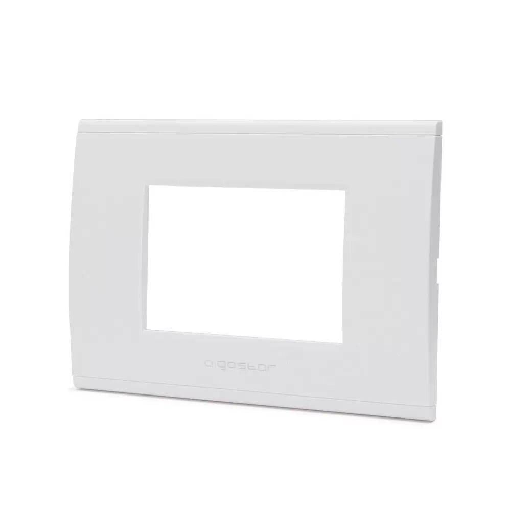 Aigostar Placca 3 moduli 503 in plastica bianca compatibile anche con BTicino Livinglight