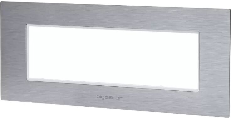 Aigostar Placca 7 moduli 506 in alluminio argento compatibile anche con BTicino Livinglight