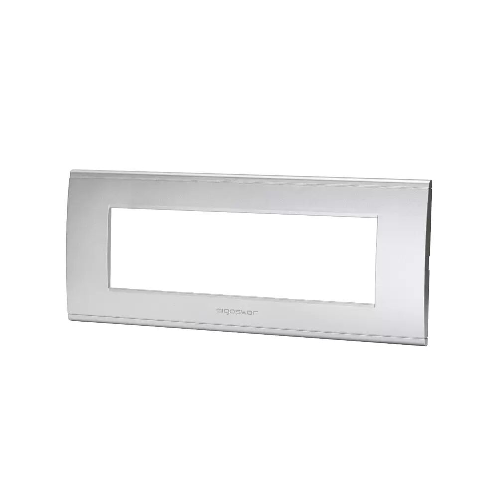 Aigostar Placca 7 moduli 506 in plastica argento compatibile anche con BTicino Livinglight