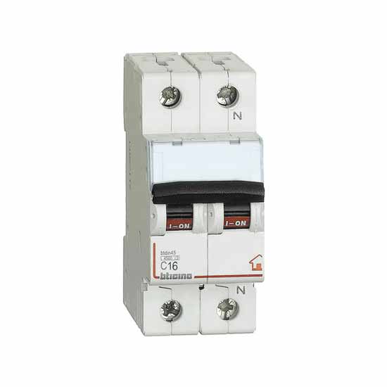 BTicino Interruttore Magnetotermico 1p+n C 16a - 4,5ka - 2m  Fc810nc16
