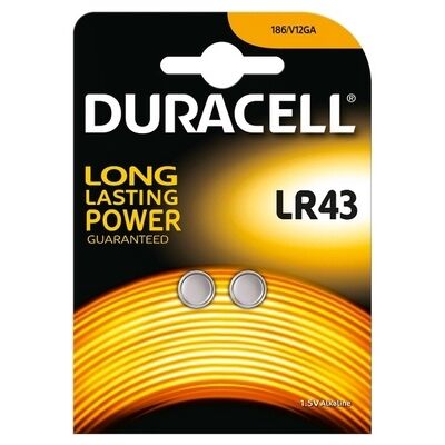 Offertecartucce.com Duracell 2 Batterie bottone LR43 1,5V Litio
