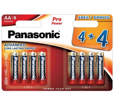 Panasonic Pila Alcalina Aaa 1,5v Lr03 Ministilo  Pro Power 4+4 Free