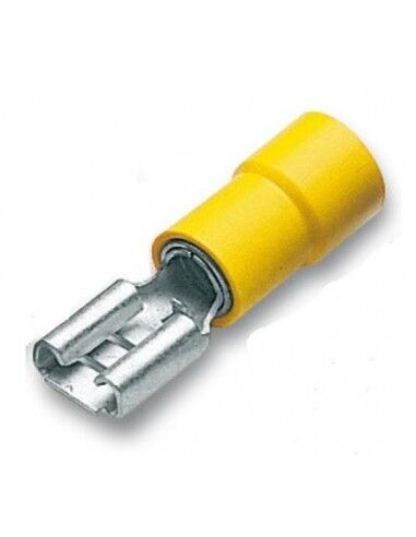 Cembre Capicorda Preisolato 6,35x0,8 Ad Innesto Femmina Giallo  Gf-F608 Confezione 100 Pz