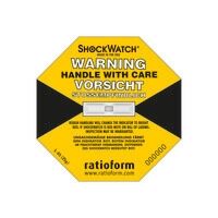 ratioform Shockwatch®, indicatore di precisione, giallo, adatto per 25 g/50 ms