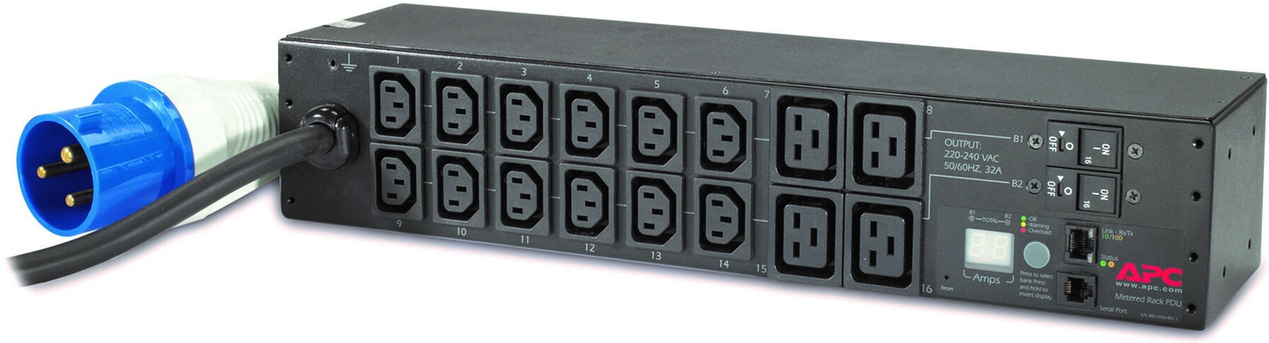 APC AP7822B unità di distribuzione dell'energia (PDU) 16 presa(e) AC 2U Nero [AP7822B]