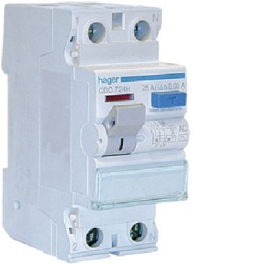 Hager Interruttore Differenziale Puro 2p 30ma 25a Protezione Ac 2m