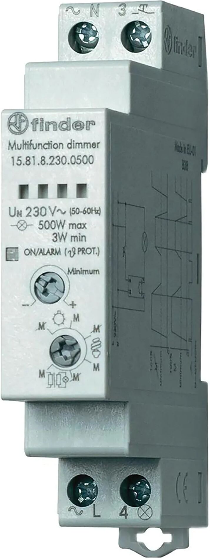 Finder DIMMER  MODULARE 17,5 mm PER MONTAGGIO SU BARRA 35 mm 500W AC (50/60 Hz) 230V