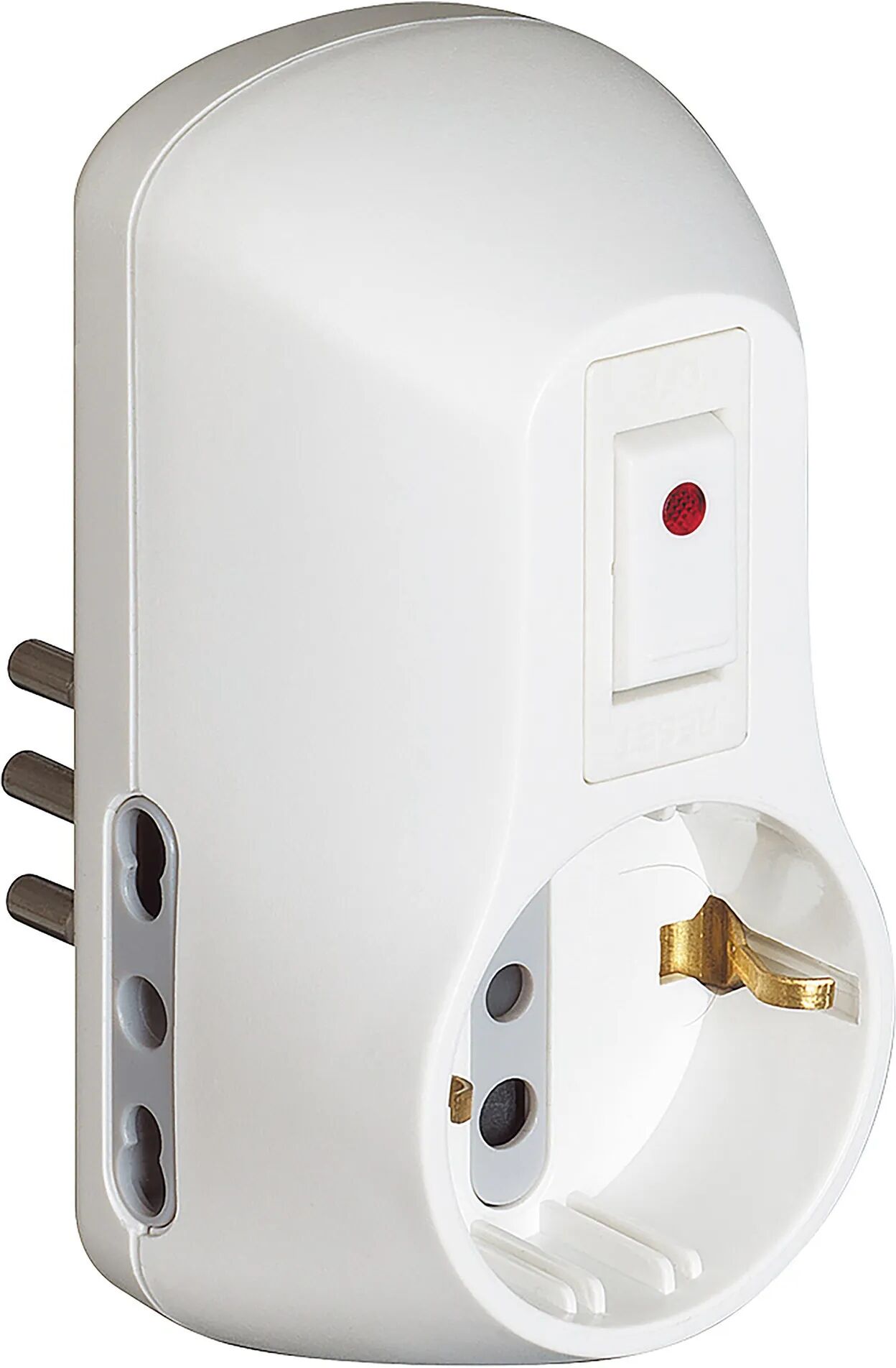 BTicino ADATTATORE  2P+T SPINA 10A 2 PRESE 10A 1 PRESA 10/16A FINO 1500W COLORE BIANCO