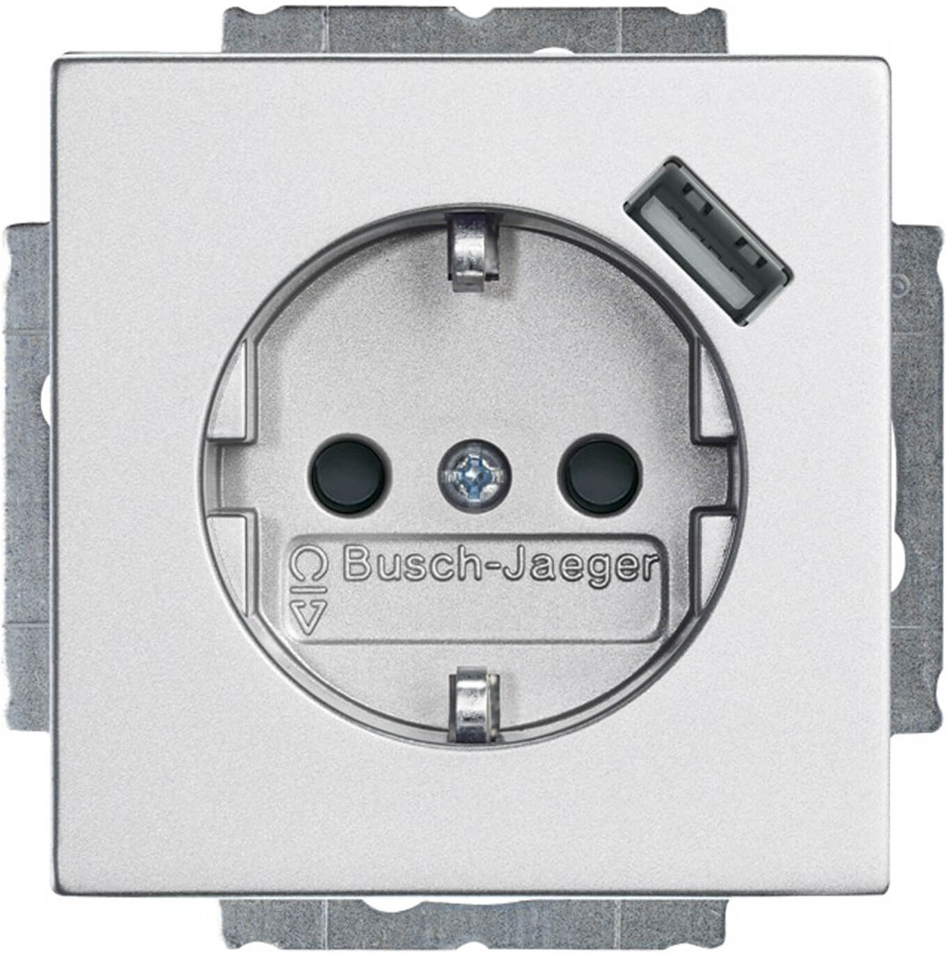 Busch-Jaeger ABB Busch-Jaeger wandcontactdoos met USB aansluiting - future linear - aluminium