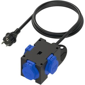 PCE 9430409 3-voudig Stopcontactsplitter Zwart, Blauw