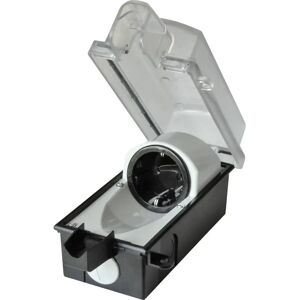 interBär 9015-001.01 Stopcontact (opbouw) Afsluitbaar IP44 Zwart, Transparant