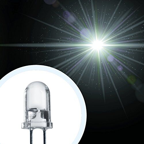 Lumetheus LED 5mm kleur wit 25000 mcd 100 stuks licht emitterende diode extra heldere 2-3 V witte diode 2 pin LED's