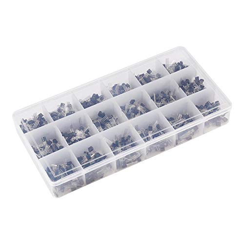 Yinhing Transistor, drie-pins transistor 900 stuks 18 soorten gemengde transistors Assortiment elektronische componenten Transistorkit A1015-2N5551