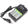 Arcas Lader inclusief 4 Mignon AA NiMH-batterijen met 2700 mAh tegen een betaalbare prijs
