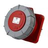 PCE CEE-montagedoos recht (100x100), Power Twist, 5p 63A, rood, IP67