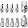 Oumuik 10 stks Air Line Euro Fitting Luchtvaartmaatschappij Slang Compressor Fittings 1/4 "BSP Luchtkoppeling en Plug Kit