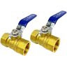 FBHappiness Brass Ball Valve Shut-Off Switch 1/4 3/8 1/2 3/4 Inch Internal Thread Pipe Fitting Solar Valve Air Valve Water Valve Switch (Colour: 3/8 Inch DN10 mm) Pack of 2