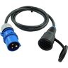 NWP Adapter CEE-stekker 230 V 16 A naar Schuko koppeling 1,5 m aansluitkabel 3 x 2,5 rubberen slang IP44 voor camping, caravan, boot, markten