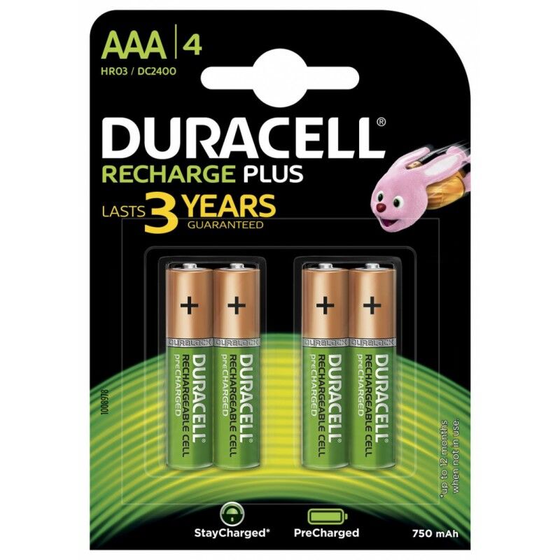 Duracell AAA Recharge Plus 4 st Batterijen