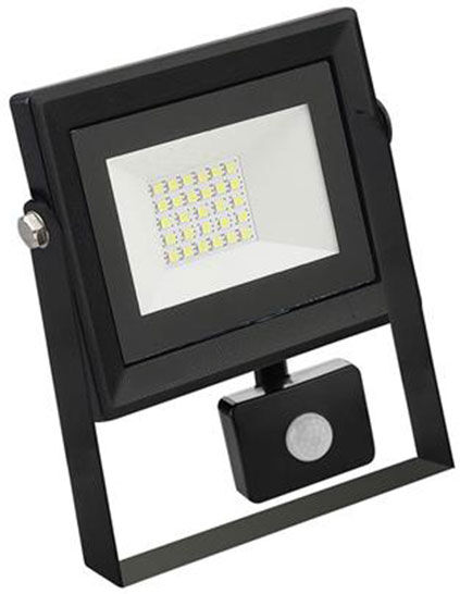 BES LED LED Bouwlamp - LED Schijnwerper - LED Floodlight - LED Breedstraler - 20 Watt met sensor - Waterdicht IP65 Pardus