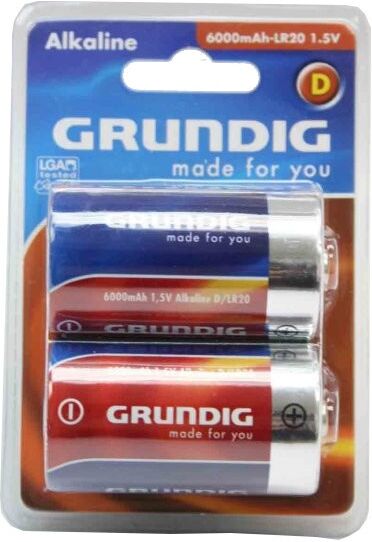 Grundig batterijen alkaline LR20 D 2 stuks - Rood,Blauw