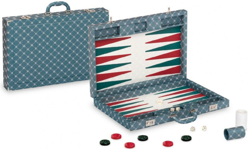 Dal Negro backgammon Prestige 54,5 x 36 cm textiel groen - Groen,Wit