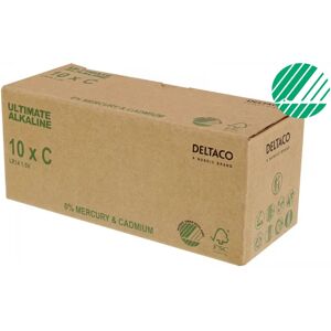 Deltaco Ultimate Alkaline C-Batteri, 10-Pack (Bulk)