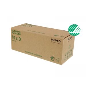 Deltaco Ultimate Alkaline D-Batteri, 10-Pack (Bulk)