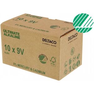 Deltaco Ultimate Alkaline 9v-Batteri, 10-Pack (Bulk)