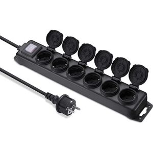 Andersson 6-way outdoor power strip IP44, 3m black