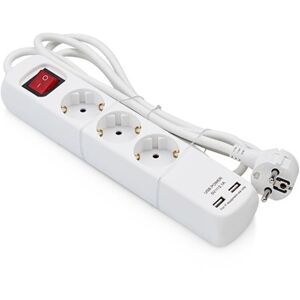 Andersson Extension lead 3-way grounded, USB, 2m