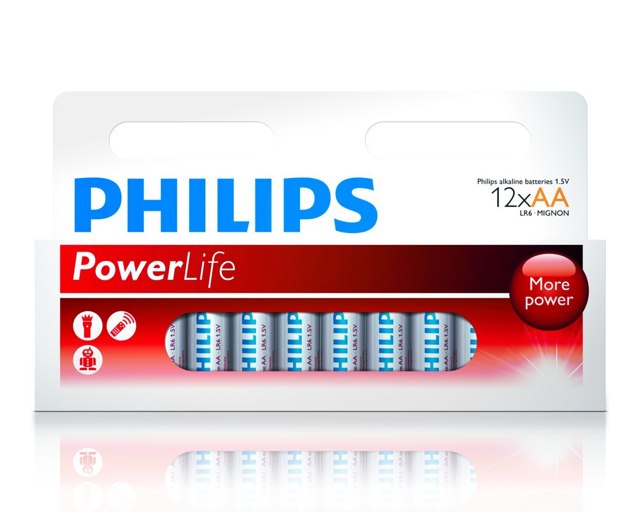 Philips Batteri Philips Power Alkaline AA, LR6, 12pk