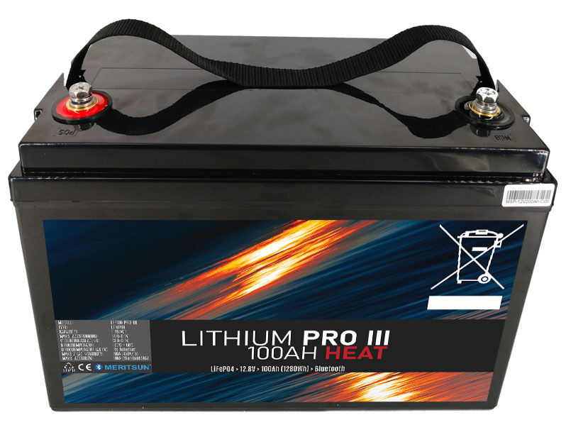 Lithium Batteri: LiFePo4 12V 100Ah, BT, HEAT, Pro III