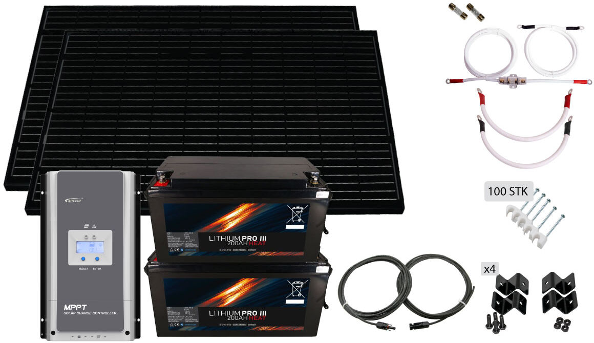 Solcellepakke Lithium 720W 400Ah