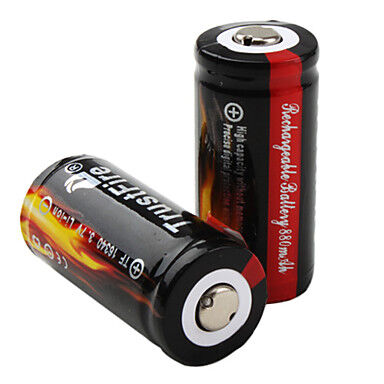 Altitec Ladbart Batteri Trustfire 16340 2/3AA 3,6/3,7V (4,2) Li-ion med sikkerhetskrets (1 stk)