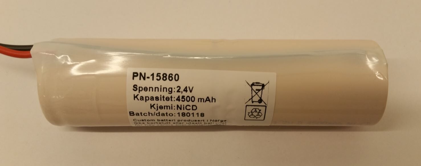 Altitec Nødlysbatteri 2,4V 4500mAh NiCD