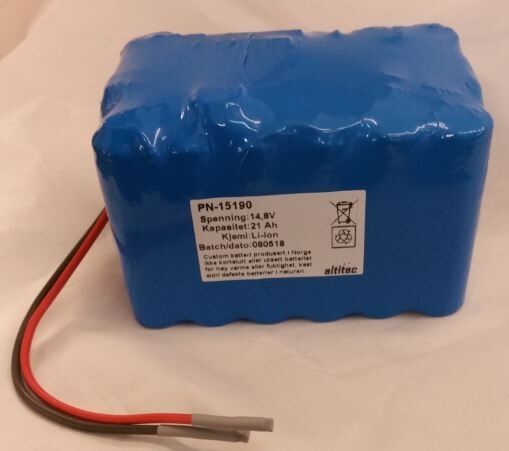 Altitec Hurricana Batteripakke 14,8V 21Ah 1.004.0787 4S6P (uten plugg og veske) Powerbug